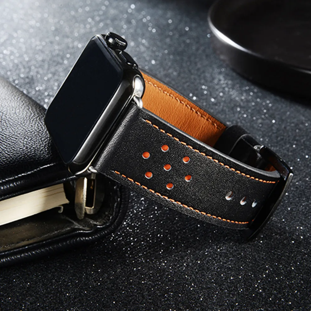 Watch Band for Apple 42mm 38mm Vintage Genuine Leather Belt Bracelet Replacement Wristband iWatch Series 3 2 1 Strap | Наручные часы