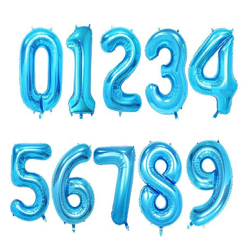 

10pcs 40inch Blue Number Foil Balloon Large Digital Helium Wedding Decoration Birthday Party Ballon Celebration Souvenirs Favors