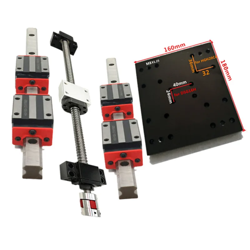 16 мм шариковый винт RM1605 300/350/400/450/500/550/600/700/800/900/1000 + BK/BF12 торцевой подшипник 20