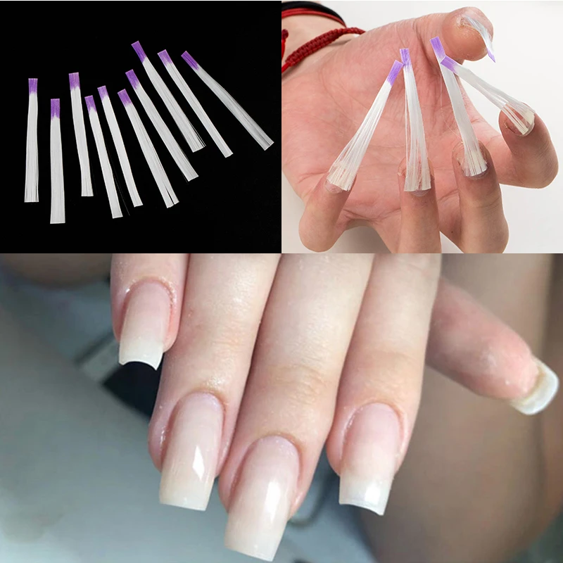 10 Вт, 30 Вт, 50 шт. волокно Стекло наращивание ногтей fibernails Стекло волокна для ногтей шелковые расширение ружье гвоздя набора Формы Акриловые Ложные Советы Маникюр