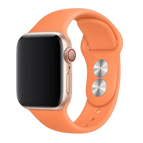 22-Papaya Силиконовый ремешок для спортивных часов для apple watch, ремешок 42 мм, 38 мм, версия apple watch 5/4/3/2/1 браслет для iwatch 44 мм 40 мм резиновый ремешок для часов ремень - Цвет ремешка: 22-Papaya