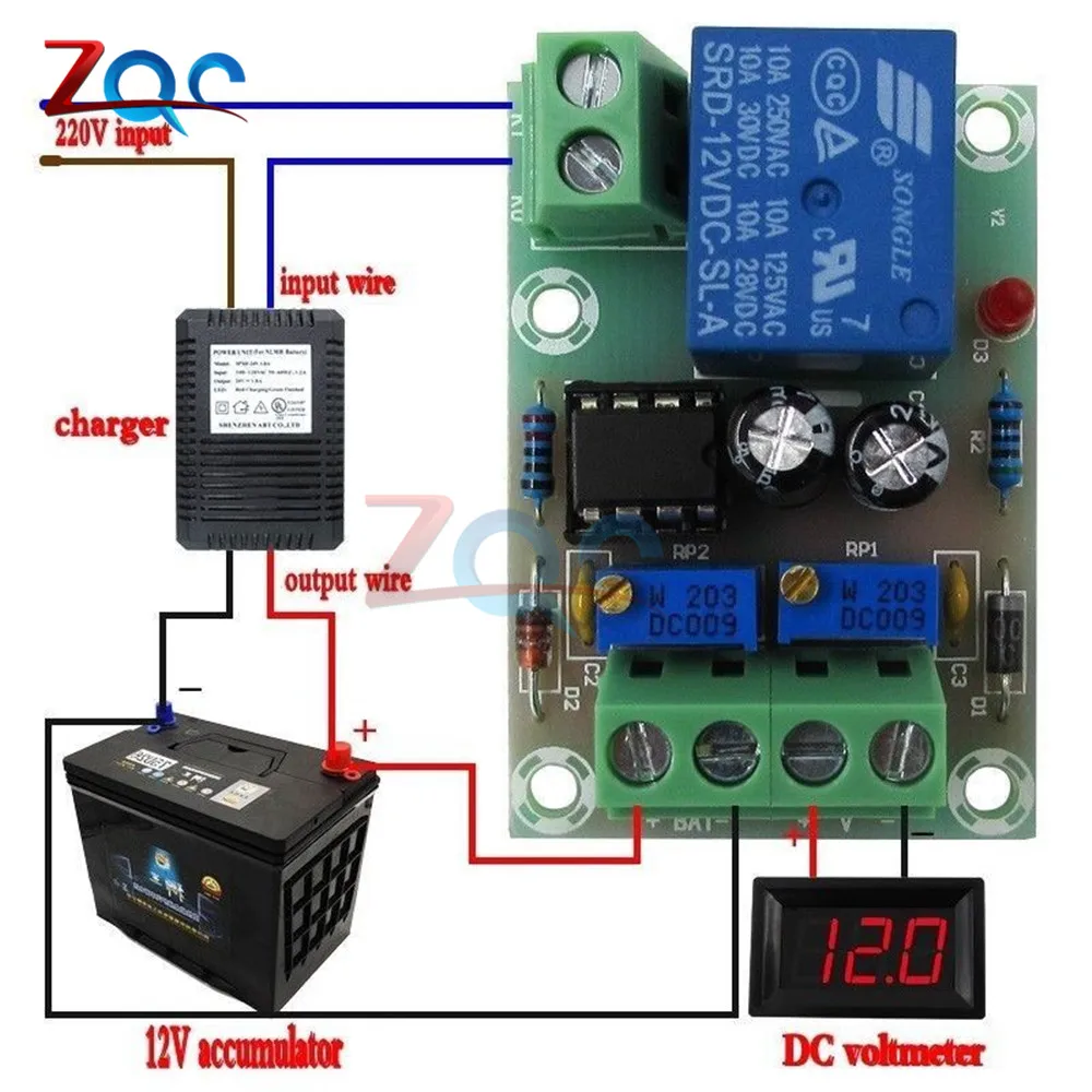 

XH-M601 Battery Charging Control Board 12V Intelligent Charger Power Supply Control Module Panel Automatic Charging/Stop Power