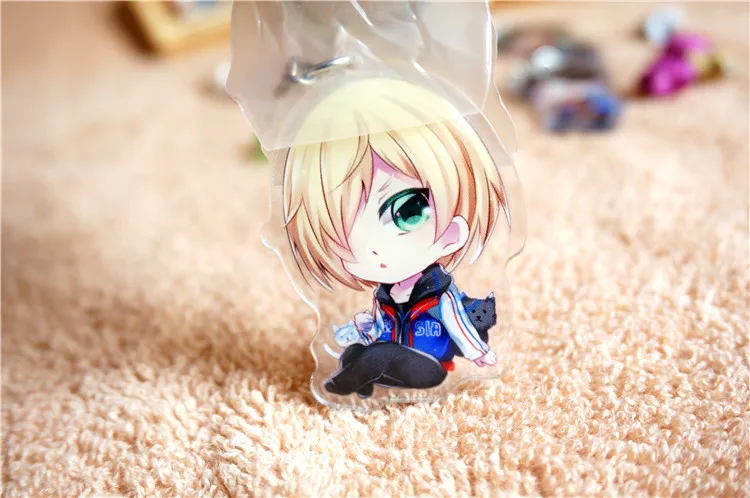 Брелок для ключей 6 шт./партия yuri on ice Аниме Фигурка Katsuki Victor Plisetsky Phichit Крис Косплей