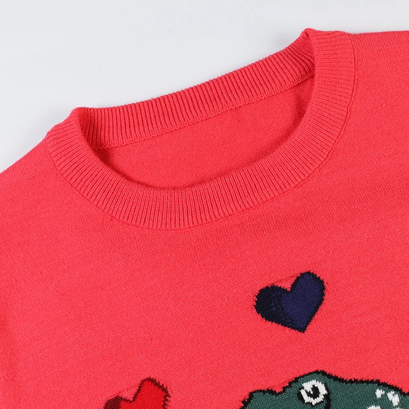 Новый модный красный женский свитер с изображением арбуза тонкий рисунком