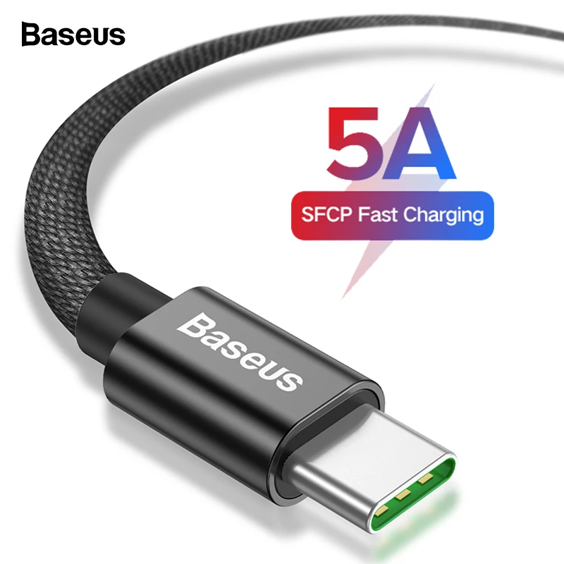 Кабель usb type-C Baseus 5A для huawei mate 30 P30 P20 Pro Supercharge Xiaomi Mi 9 samsung S10 S9 USBC type-c кабель USB-C зарядное устройство