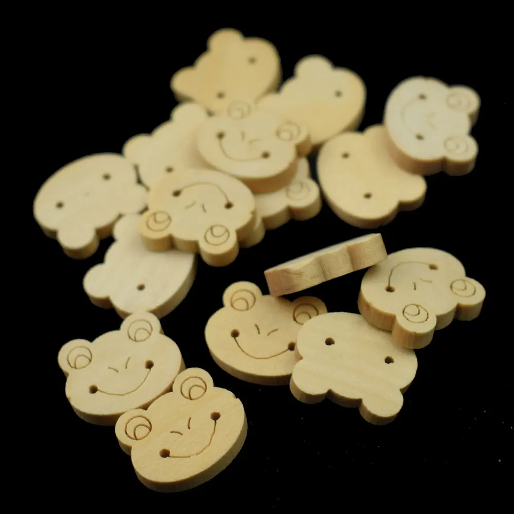 100PC Round Natural Wooden Buttons Patterns Woodwork Sewing Button DIY Garment Scrapbooking Accessories Wood | Дом и сад