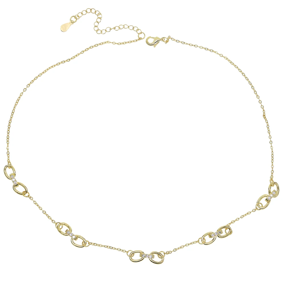 Прямая поставка цепочка с фианитом ААА очаровательное женское ожерелье в