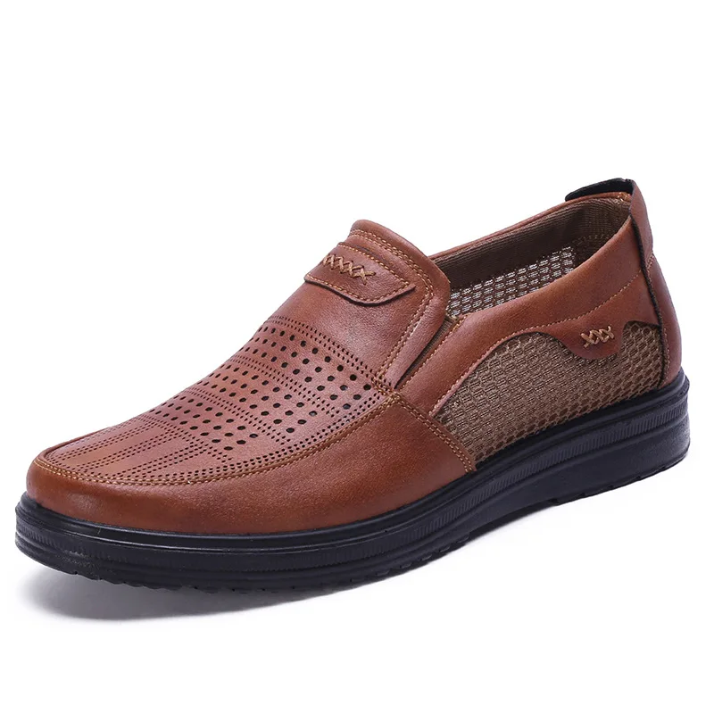 Size 38-48Comfortable Mens Casual Shoes mesh sandals Hot Sale Loafers Men Quality Leather Flats Moccasins | Обувь