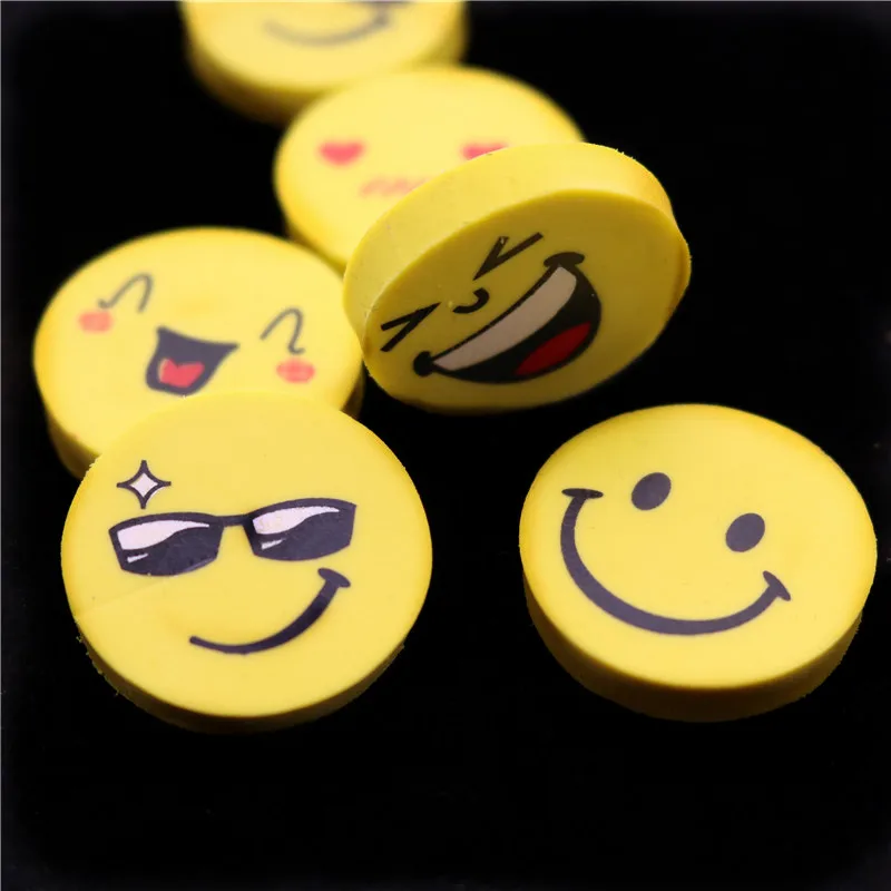 Канцелярские принадлежности для студентов школьные принадлежности 4 шт. желтый милый смайлик ластик креативный ластик