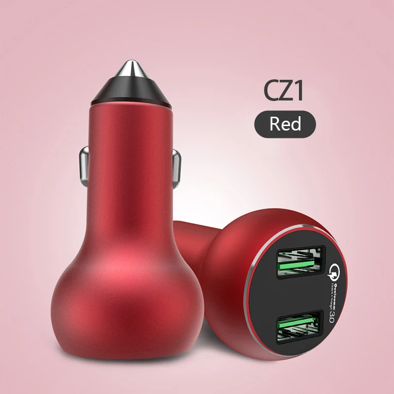 ASINA 36 Вт Dual USB быстрое зарядное устройство QC 3,0 Автомобильное Зарядное устройство для iPhone samsung мобильного телефона 5В 3A Быстрая зарядка для телефона Xiaomi huawei - Тип штекера: CZ1 Red