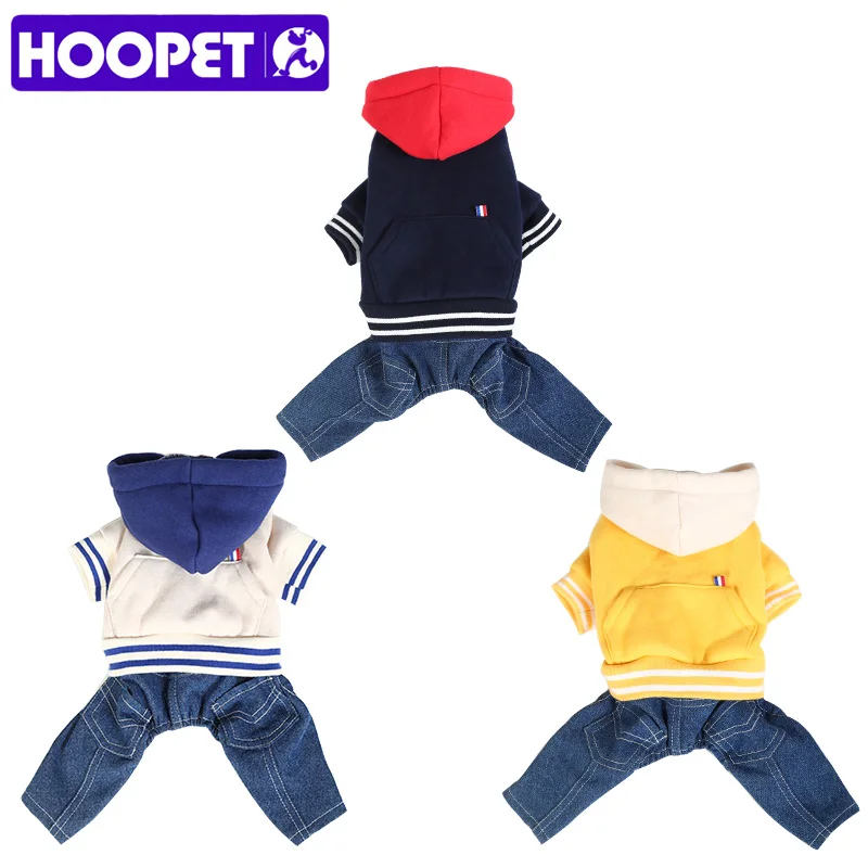 HOOPET осень-зима Товары для домашних животных Собаки Кошки Одежда четыре Средства ухода за кожей стоп Щенок Мода Костюмы с Кепки