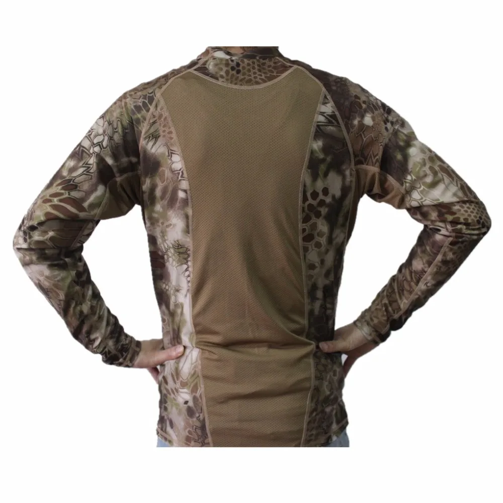 Мужская футболка с длинным рукавом быстросохнущая дышащая камуфляжная | одежда