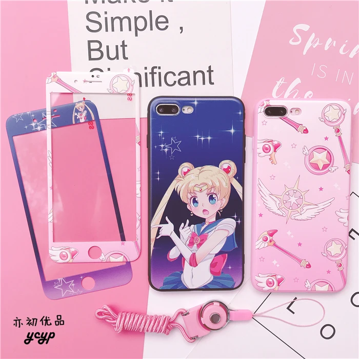 Чехол для iphone XR Cardcaptor Sakura + пленка экрана из закаленного стекла X XS Max 7 8plus 6S plus Sailor