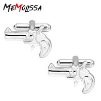memolissa 3 pairs french cuffs cufflinks stainless steel gun design new arrival cufflinks wholesale retail