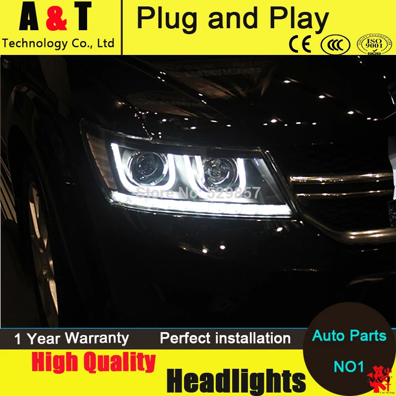 Автостайлинг FREEMONT светодиодный ная фара для FIAT 2009 2014 ные фары angel eye BI XENON передние