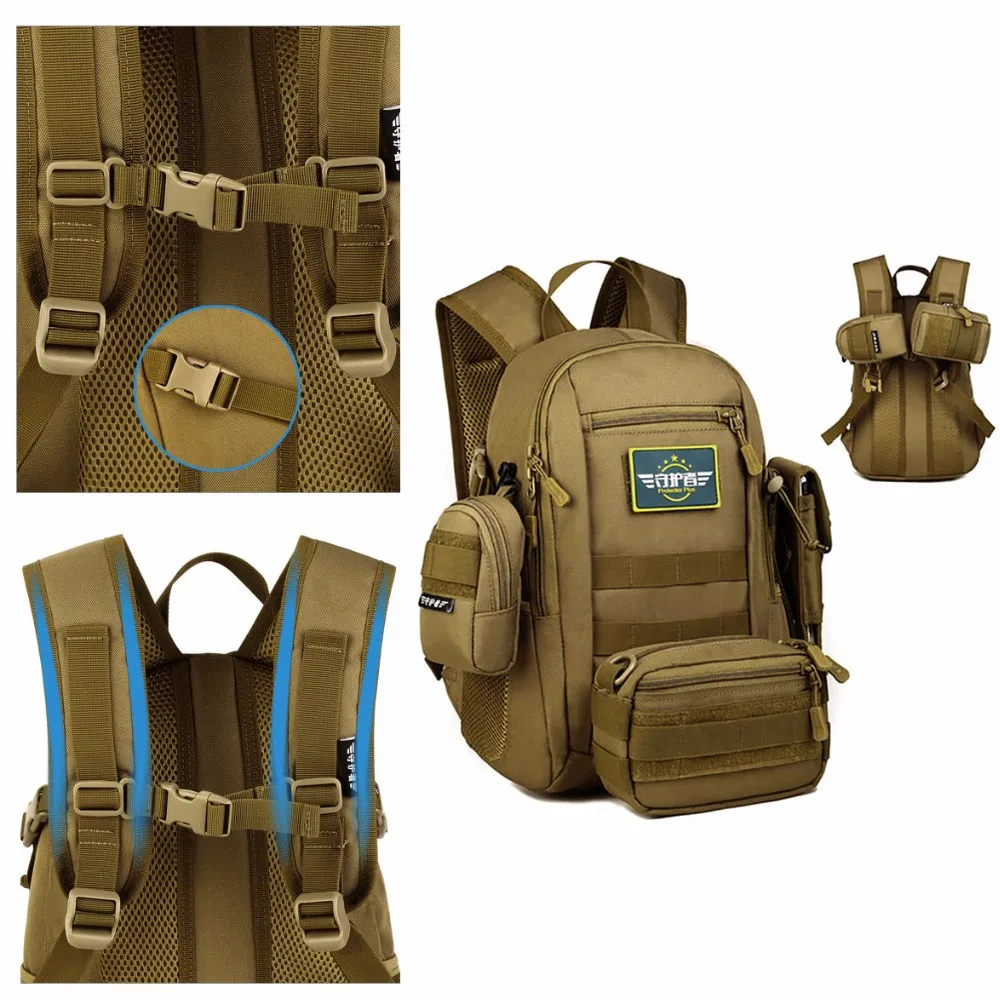 Открытый военный тактический рюкзак камуфляж Mochila для мужчин и женщин Molle снаружи рюкзак Trek Рюкзаки Сумка 12л маленькие рюкзаки