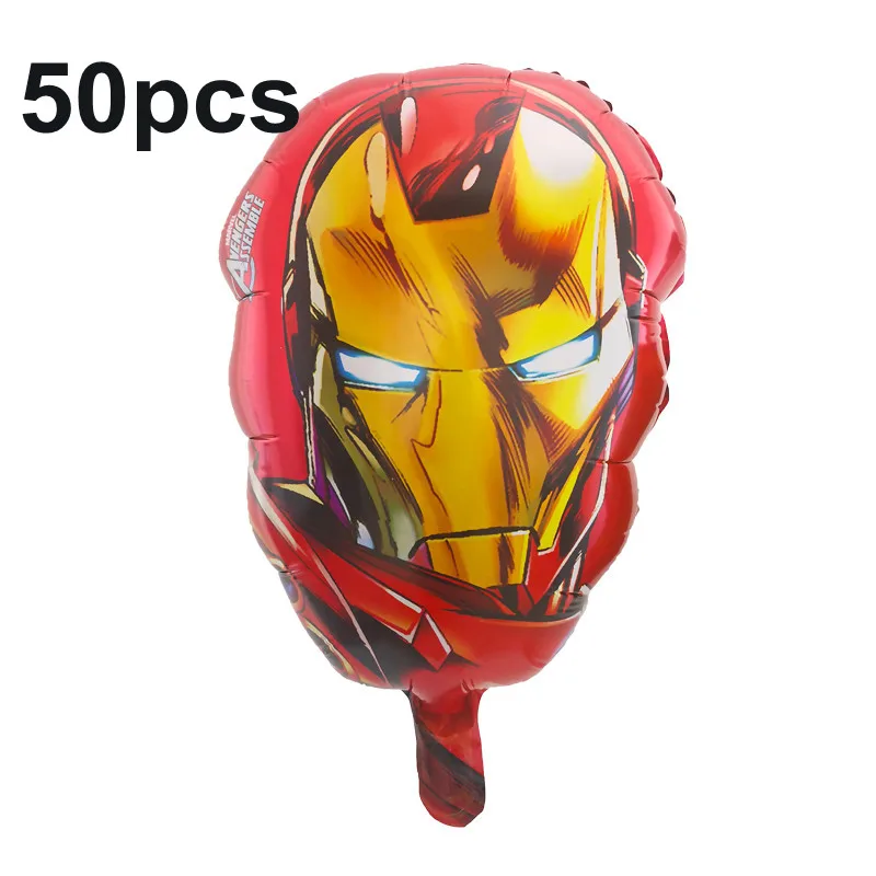 50pcs 50 шт. 3D воздушные шары героев мультфильм Мстители Халк, Человек-паук Бэтмен фольга Гелиевый шар Мальчики декор для вечеринки в честь Дня Рождения подарок воздушные шары Игрушка - Цвет: 50pcs
