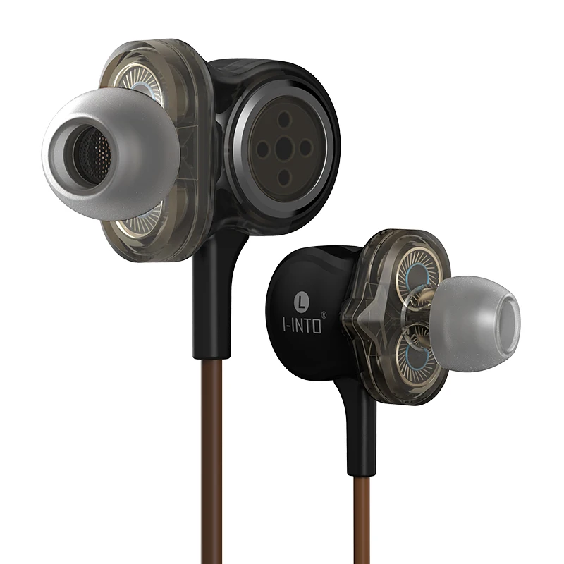 without mic Новые I-INTO i8, динамические наушники с 6 блоками, Hi-Fi, басовый сабвуфер, 3,5 мм, наушники-вкладыши с шестью громкоговорителями - Цвет: without mic