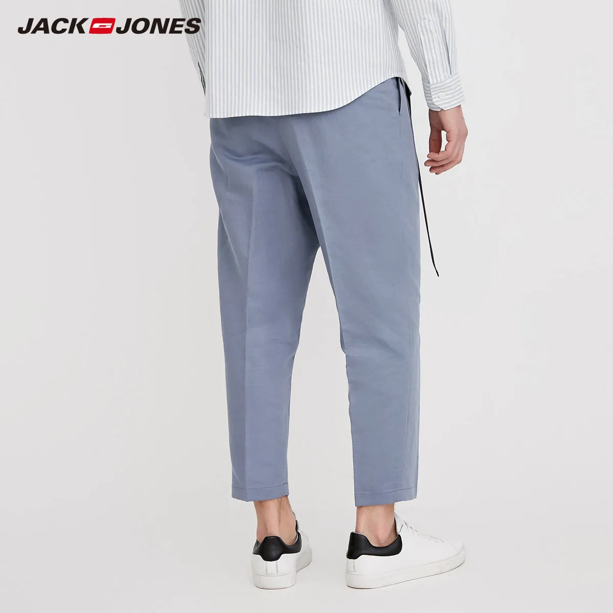 Джек Джонс Весна Лето Новые мужские брюки хлопок и лен 3D Складки повседневные |