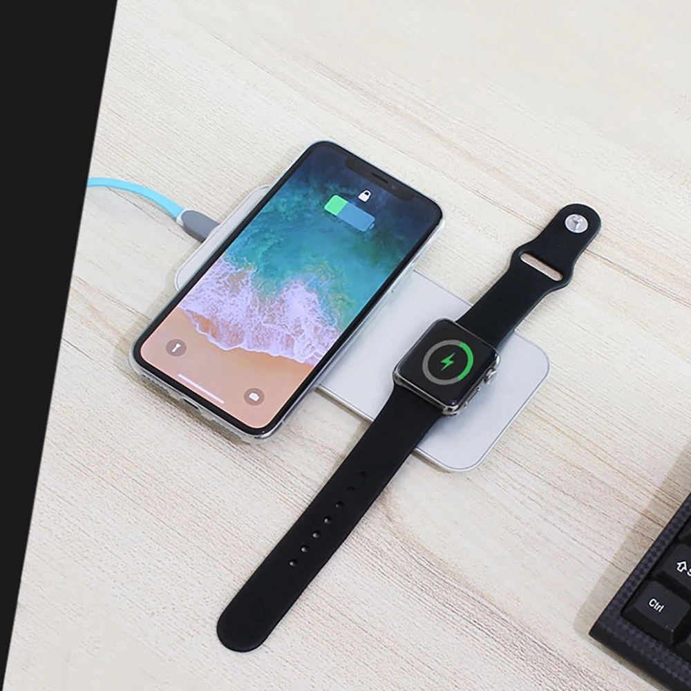 Беспроводное зарядное устройство Three in one быстрая зарядка 5 В 2 А для AirPower apple watch