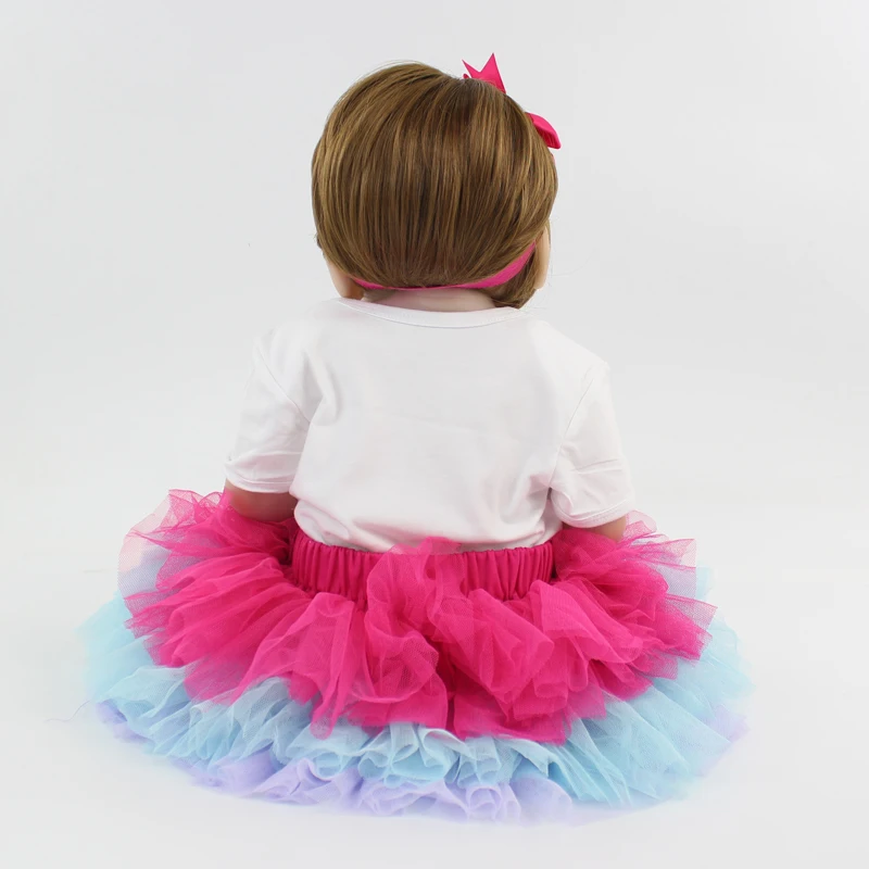 

55cm Full Silicone Body Baby-Reborn Doll Newborn Princess Toddler Girl Bonecas Kid Bathe Toy Fashion Birthday Gift