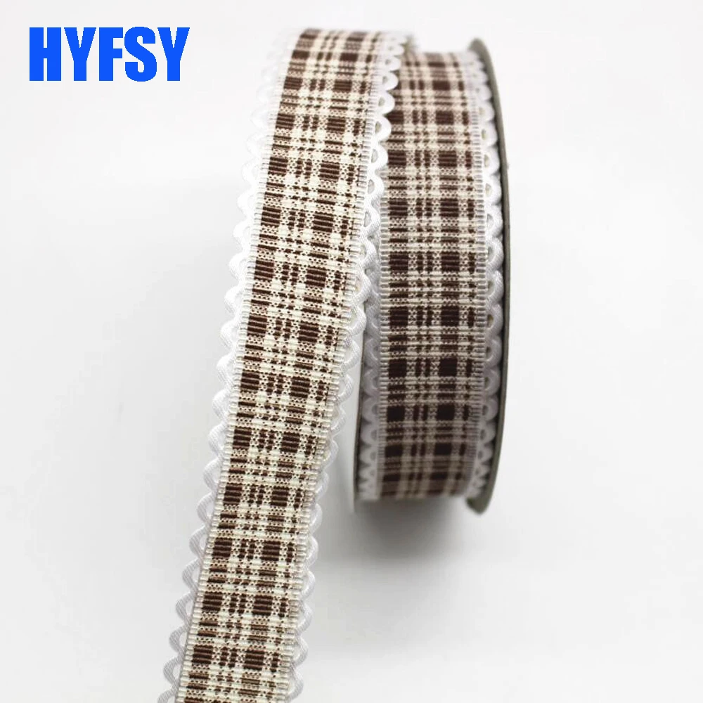 Новинка 1 '25 мм проверенная кружевная лента 20 ярдов/сумка DIY ручной работы Материал Подарочная упаковка головной убор швейная ткань полиэстер смешанный плед