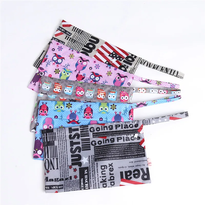 Cartoon Single Wet Bag Pocket Baby Cloth Diaper Waterproof Reusable Bags Traval Portable Storage 27*17cm | Мать и ребенок