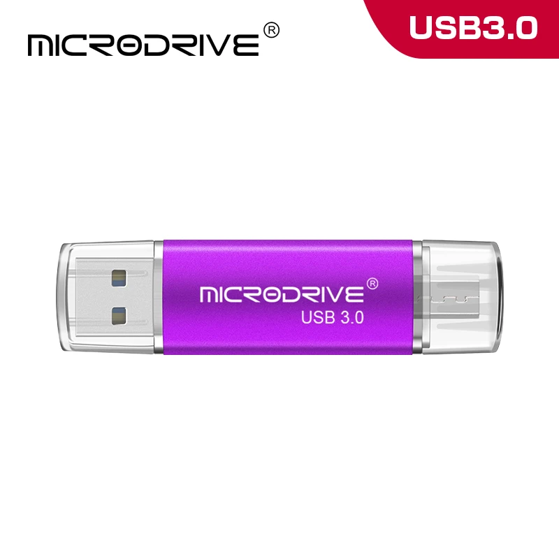 Быстрая скорость USB 3,0 OTG флеш-накопитель 64 Гб металлический USB флеш-накопитель 128 ГБ 32 ГБ 16 ГБ 8 ГБ двойное использование реальная емкость Флешка флеш-накопитель - Цвет: Фиолетовый