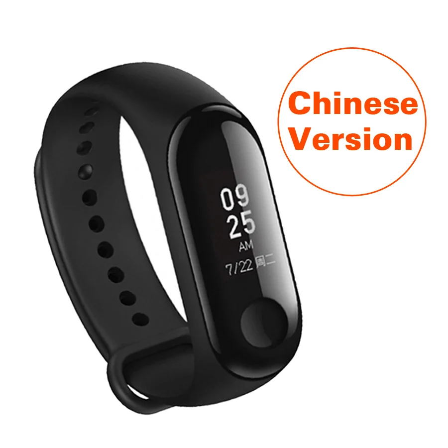 Xiao mi band 3 mi Band 3 фитнес-трекер пульсометр умный Браслет 0,78 ''OLED дисплей тачпад Bluetooth 4,2 Android - Цвет: CN Version-