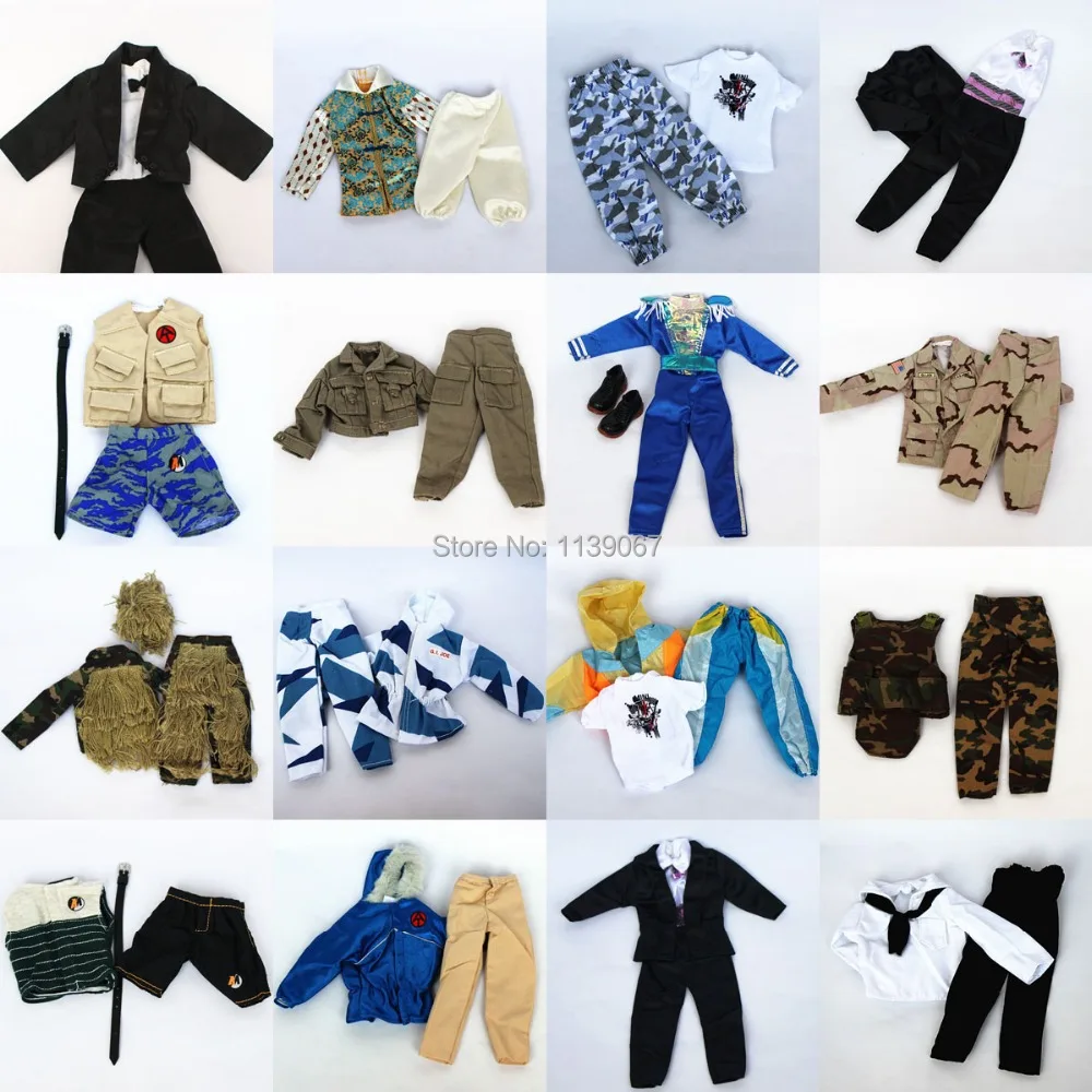 3 комплекта кукольный наряд костюм с вилкой зимнее платье военная боевая