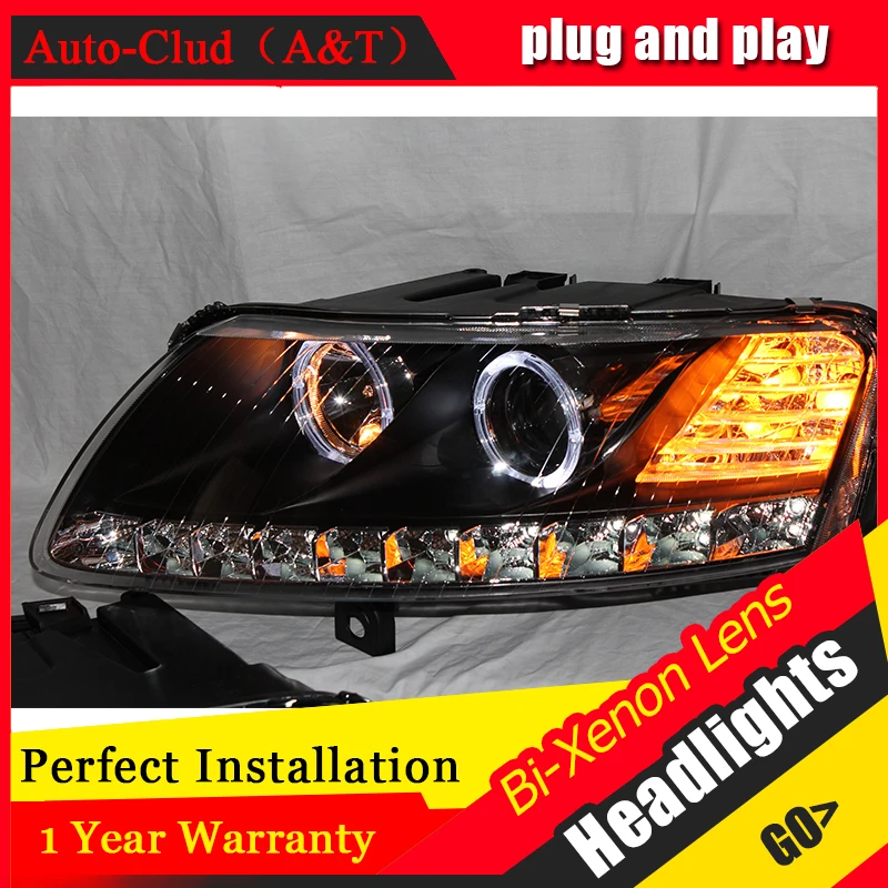 2 шт. светодиодный фары для автомобиля Audi A6 C5 2005-2008 Автомобильные ангельские