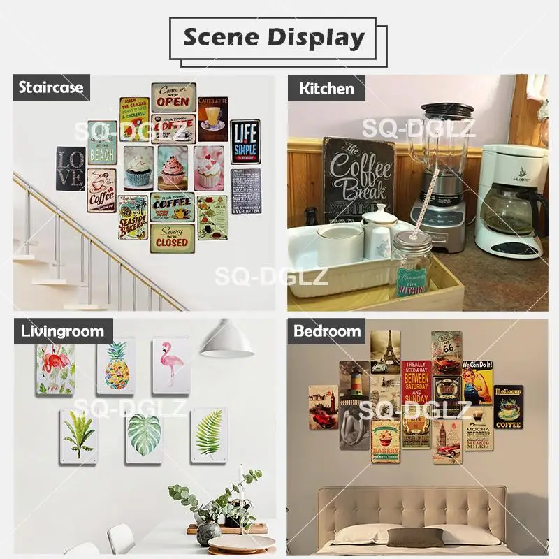 [SQ DGLZ] Новый Лондон Париж жестяной знак Британский здание Бар Настенный декор