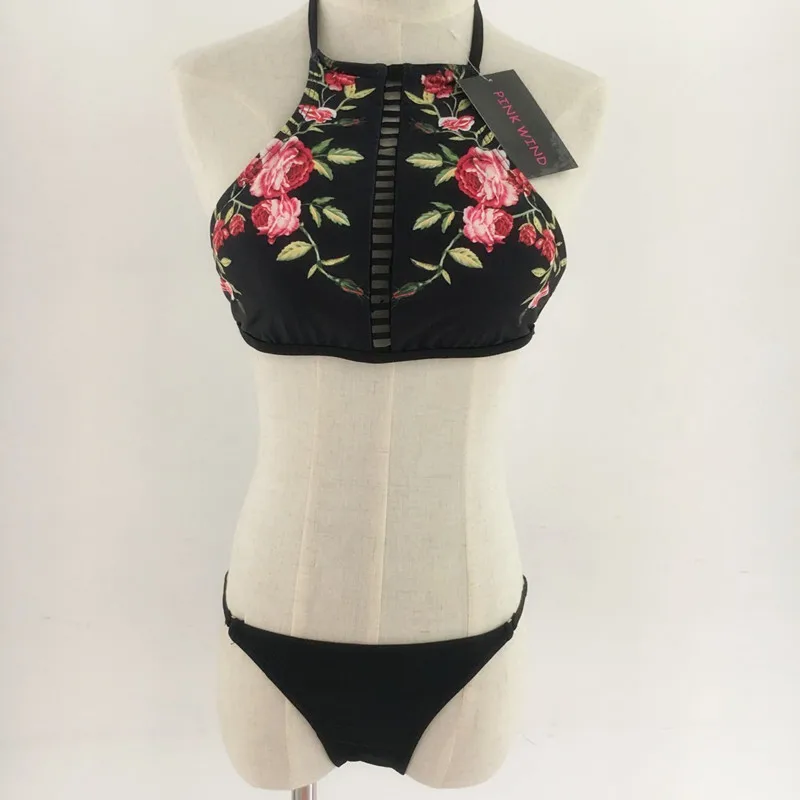 Женское винтажное бикини с завышенной талией и чашками пуш-ап | Женская одежда