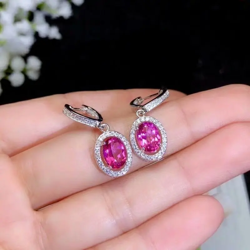 Shilovem 925 серебряные серьги-капли Натуральный топаз розовый женский модный прекрасный завод вечерние ювелирные изделия yhe060601agfb