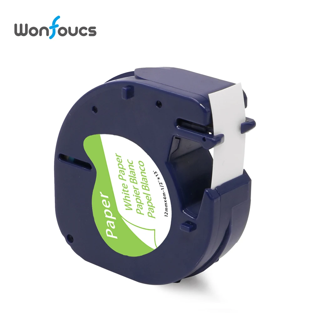 1 упаковка совместимый с dymo LetraTag ленты 91330 91220 S072151 12 мм * 4 м черный на белой бумаге