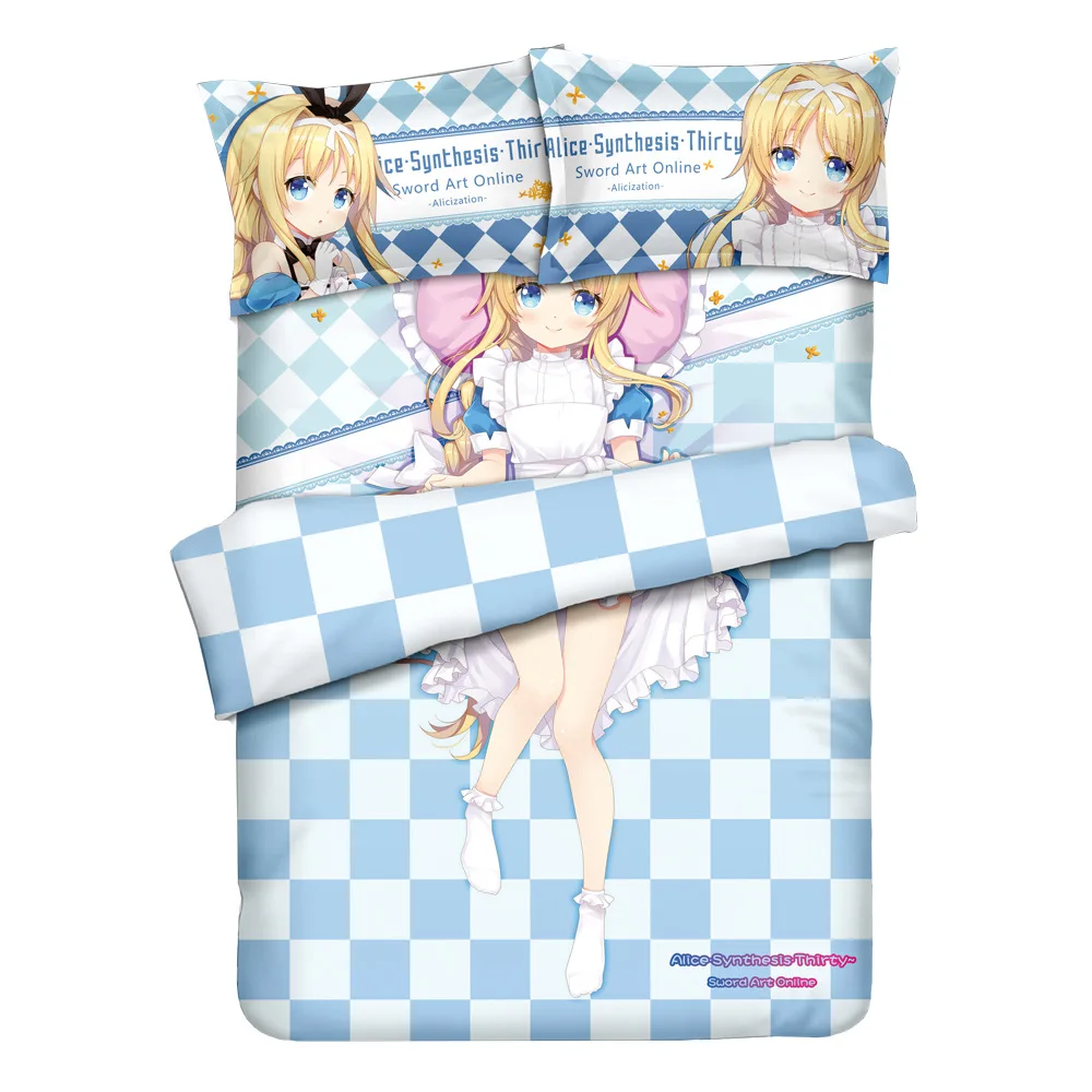 

Anime Sword Art Online Alice Synthesis Thirty 4pcs Bedding Set With Pilloccase +Bed Sheet+Duvet Cover For Kids Room