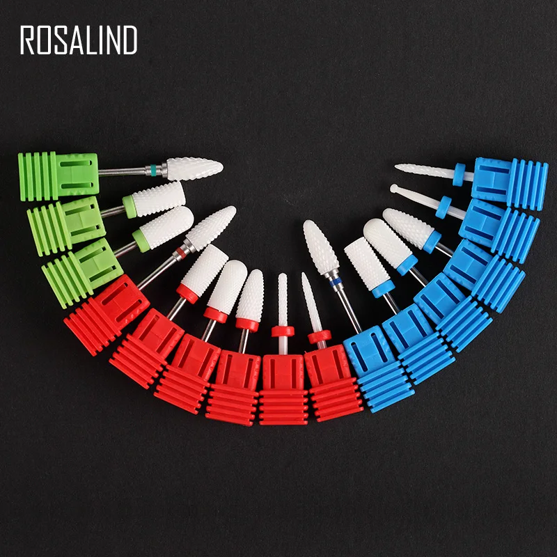ROSALIND 1 шт. керамический сверло для ногтей вращающиеся заусенцы резцы фрезы