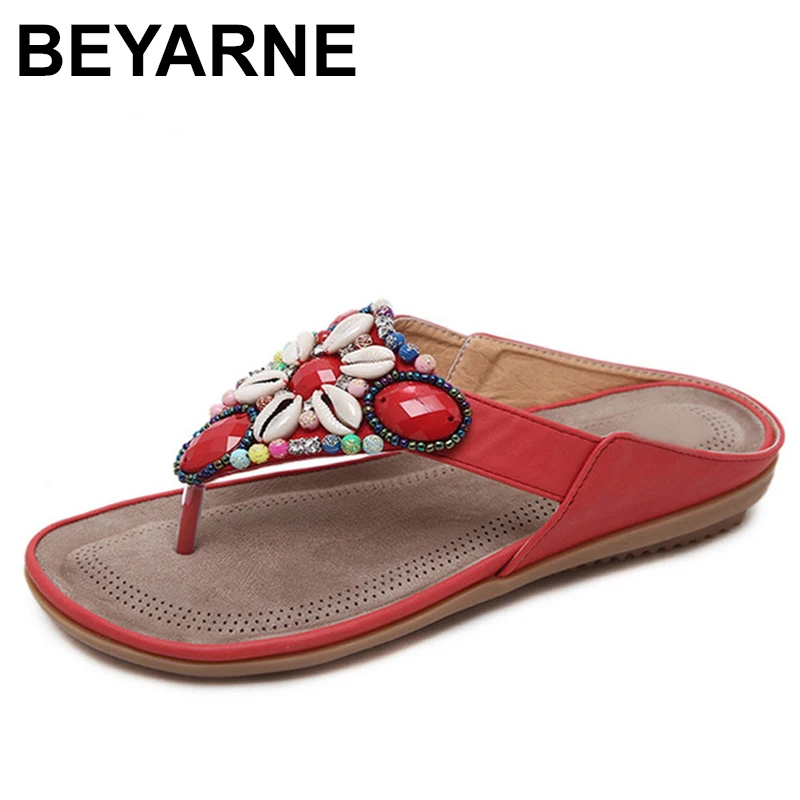 

BEYARNE New Summer Casual Shoes Woman Sandals Autumn Clogs Beach Slippers Flip Flops Beach Mules Ladies Flats Platform Feminino