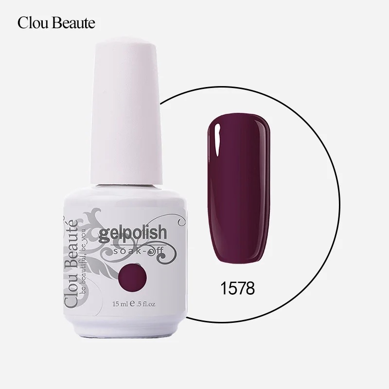 Clou Beaute 15 мл Гель-лак для ногтей замачиваемый УФ светодиодный маникюрный лак долговечные Лаки vernis Полупостоянный Гель-лак для ногтей - Цвет: 1578
