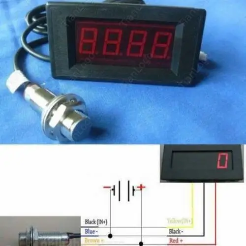Цифровой LED пробойник Тахометр измеритель скорости RPM + зал датчик приближения