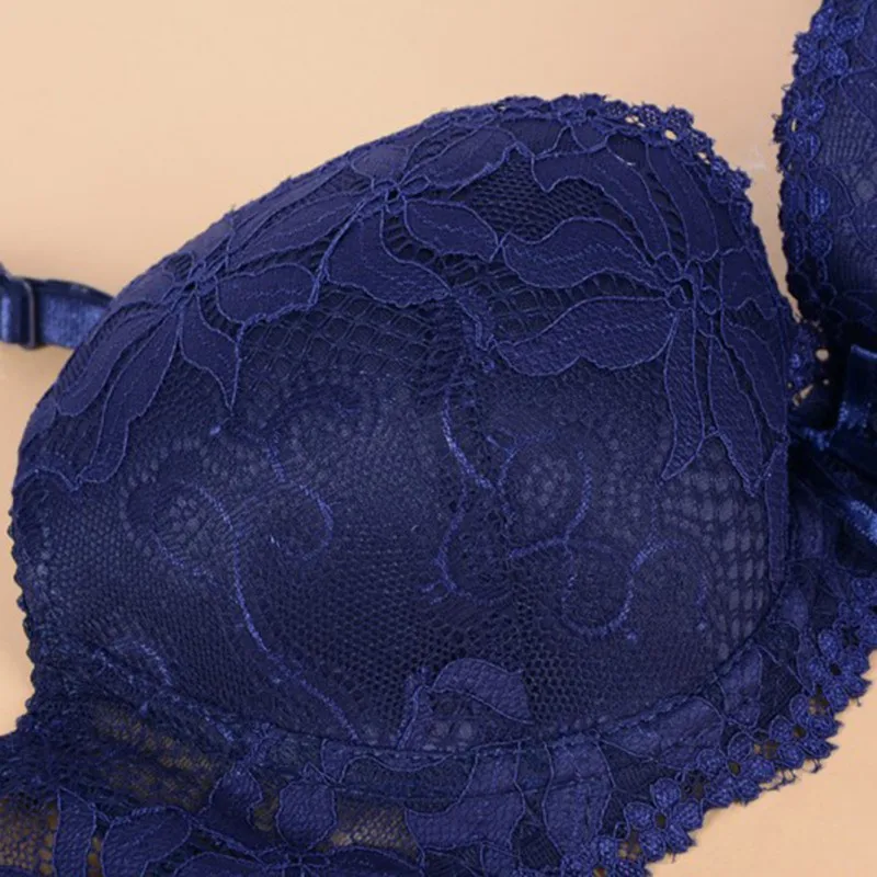 Женский кружевной комплект нижнего белья bralette с вышивкой и пуш апом большого