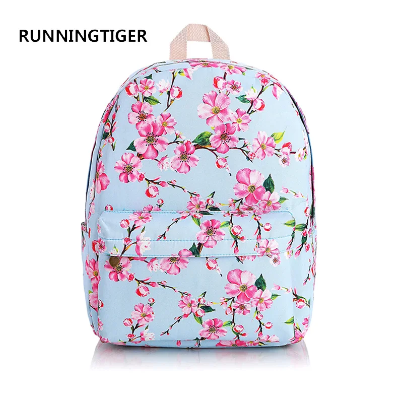 RUNNINGTIGER женский рюкзак с цветочным принтом Холщовый школьный модные школьные