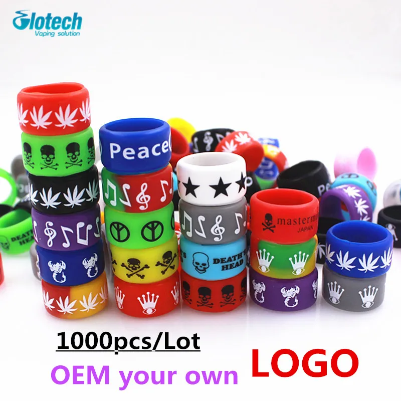 Glotech OEM 1000Pcs/Lot Silicone Rubber Band Non Slip Protection Vape Band For E Cigarette Mod RDA RBA Vaporizer OEM Own Logo