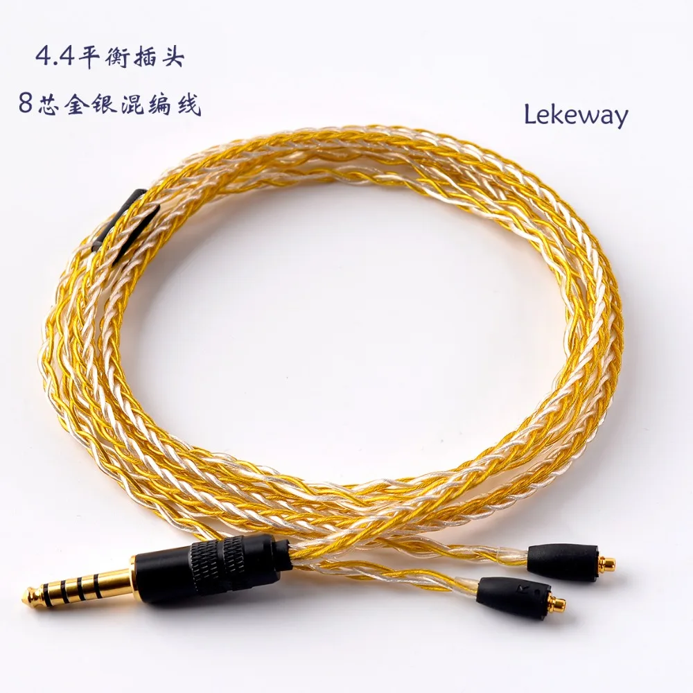 LEKEWAY TONEKING MMCX/2Pin 0 78 интерфейс 3 5 мм 8 ядерный Золотой Серебряный смешанный кабель