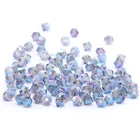 Двухконусные бусины с австрийским кристаллом фиолетового и синего цвета, 4 мм, 100 шт., для изготовления ювелирных изделий, подвесок для сережек, ожерелий, рукоделия, сделай сам