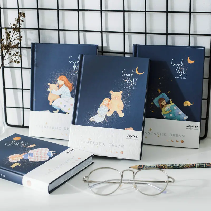 

Free shipping A5 notebook goodnight series handbook girls diary book color page hardcover notepad new product diary book