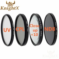knightx 52mm 58 67 67mm graduated nd color lens fld uv cpl filter set for canon nikon sony d5300 5d 6d 7d dslr slr camera lenses