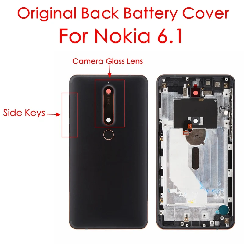 Оригинальная задняя крышка батарейного отсека для Nokia 6 1 + стеклянный объектив