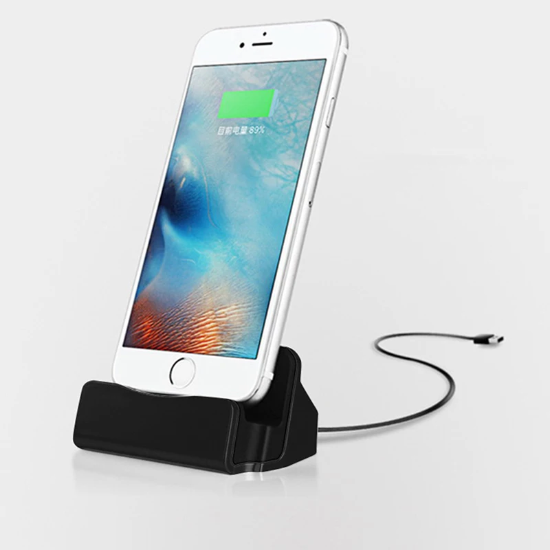 Подставка держатель Зарядная база док-станция для iPhone X 8 7 6 USB кабель