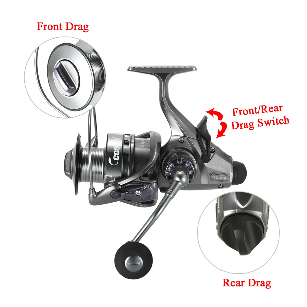Спиннинговая катушка для ловли карпа 4 3: 1/6. 1Two Speed gear Ratio 10 + 1BB Drag спереди и сзади